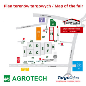 Plan terenów targowych 2D - Targi rolnicze AGROTECH 2016 Kielce
